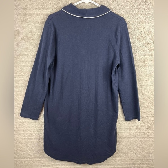 Vintage Lauren Ralph Lauren Blue Nightie Sz Medium with Pockets Monogrammed - Picture 10 of 14